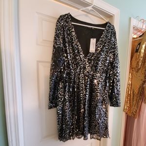 Black sequin party dress